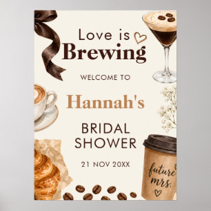 Warm Editoriale Liefde Brouwt Cafe Poster Bord