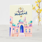 Warm Eid-vieringsontwerp Kaart (Gele Bloem)