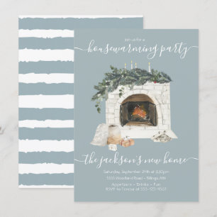 Warm en Cozy Fireplace Housewarming Party Kaart