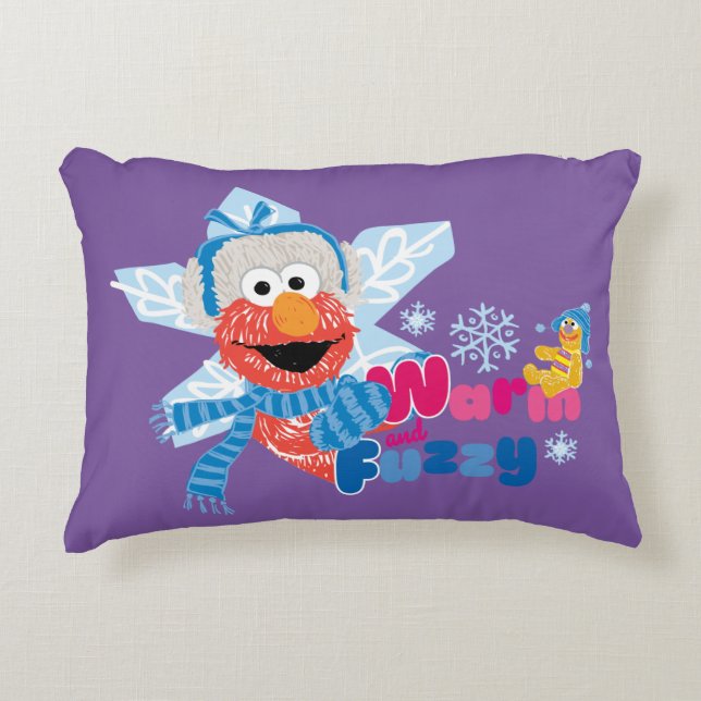 Warm en Fuzzy Elmo Accent Kussen (Voorkant)