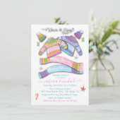 Warm en Fuzzy Ugly Sweater Baby shower Invitation Kaart (Staand voorkant)