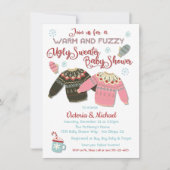Warm en Fuzzy Ugly Sweater Baby shower Invitation Kaart (Voorkant)