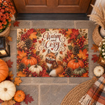 Warm en gezellig vos pompoenen herfst illustratie