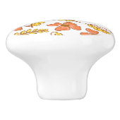Warm Falling Autumn Leaves met Flowers Keramische Knop (Zijkant)