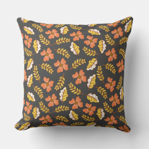 Warm Falling Autumn Leaves met Flowers Kussen