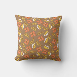 Warm Falling Autumn Leaves met Flowers Kussen