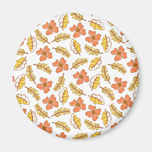 Warm Falling Autumn Leaves met Flowers Magneet