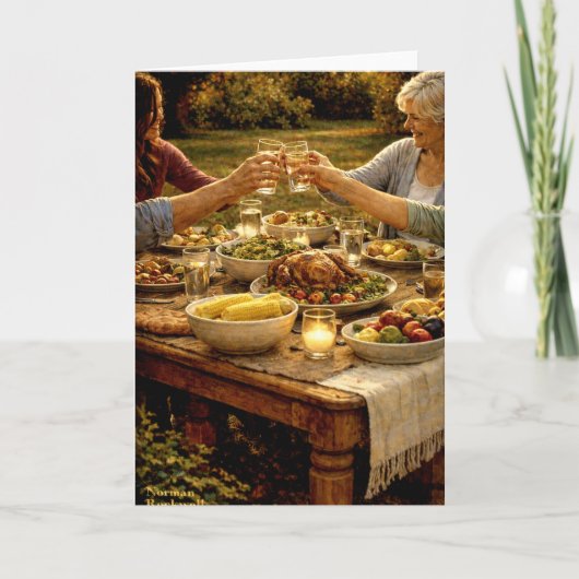 Warm Family Dinner Gathering Greeting Card Kaart (Voorkant)