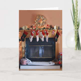Warm Fireplace Wishes Feestdagen Kaart