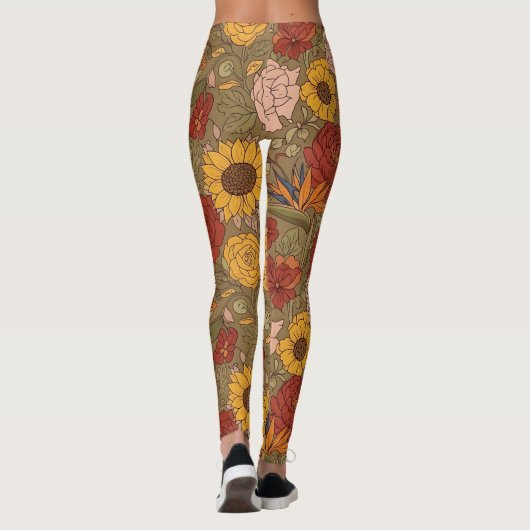 Warm Floral Patterned Legging (Achterkant)