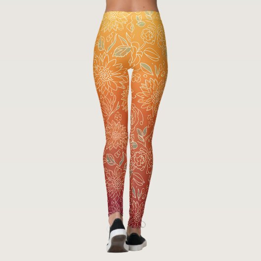Warm Floral Patterned Legging (Achterkant)