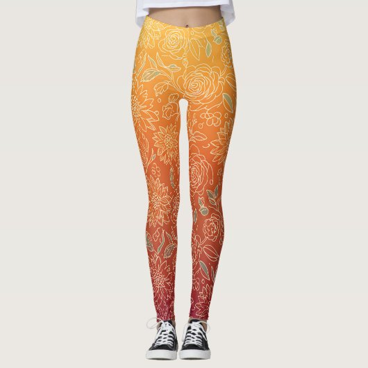 Warm Floral Patterned Legging (Voorkant)