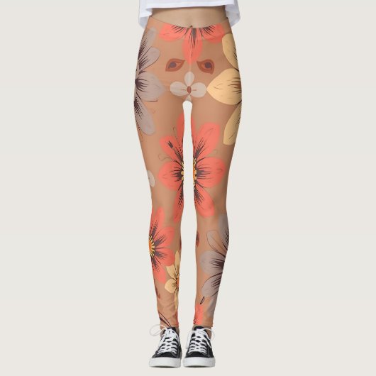 Warm Floral Patterned Legging (Voorkant)