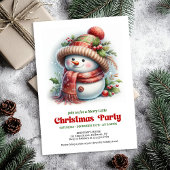 Warm funny snowman invitation printable red green kaart