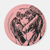 Warm Fuzzy Meisje Magneet (Voorkant)