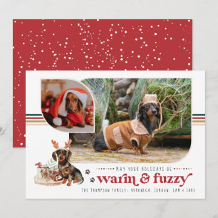 Warm & Fuzzy   Pet Holiday-fotokaart Feestdagenkaart