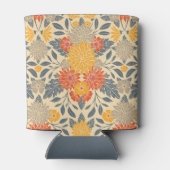 Warm Geel, Oranje en blauw Floral Blikjeskoeler (Achterkant)