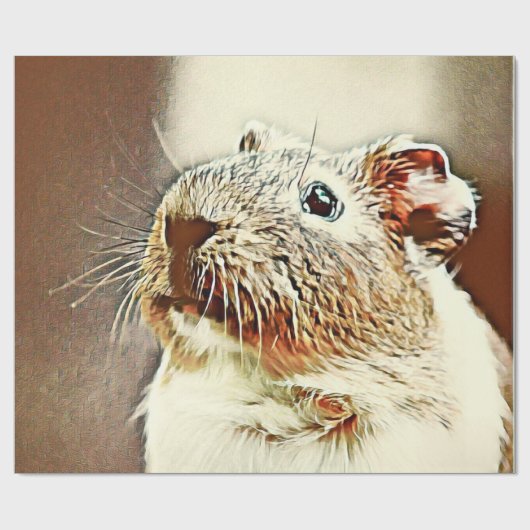 warm gekleurd cavia cadeaupapier (Vlak)