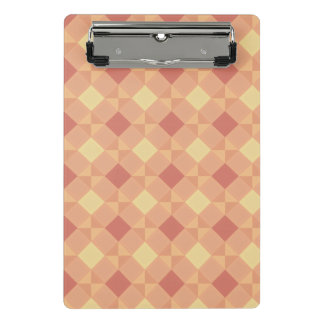 Warm Geometric Diamond Pattern in Peach & Terracot Mini Klembord