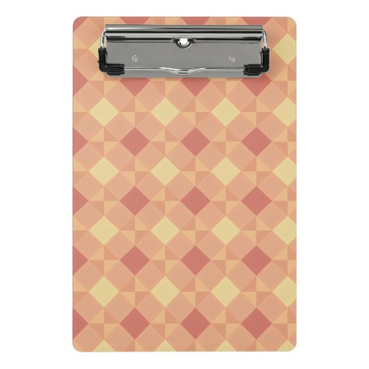 Warm Geometric Diamond Pattern in Peach & Terracot Mini Klembord (Voorkant)