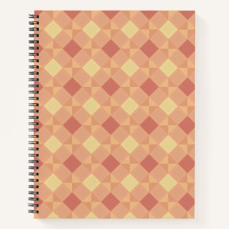 Warm Geometric Diamond Pattern in Peach & Terracot Notitieboek