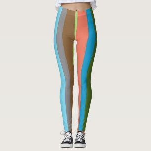 Warm gestreepte kleurtinten leggings