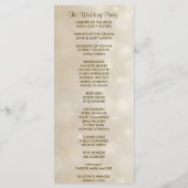 Warm Gold Bokeh Wedh Programme de mariage (Dos)