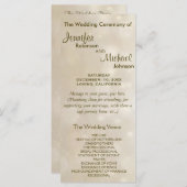 Warm Gold Bokeh Wedh Programme de mariage (Devant / Derrière)