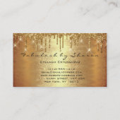 Warm Gold Makeup Artist Lash Drip Logo Visitekaartje (Achterkant)