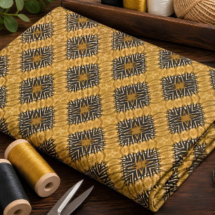 Warm gouden tribale geometrische patroon stof