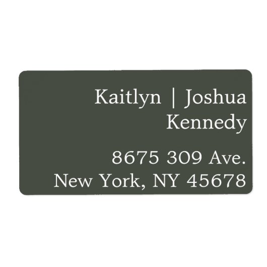 Warm Green Elegant Style Geometric Wedding Etiket (Voorkant)