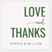 Warm Green Minimalist Wedding Stickers (Devant)