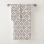 Warm Grey Pattern Bath Towells Set Gift Bad Handdoek (Insitu)