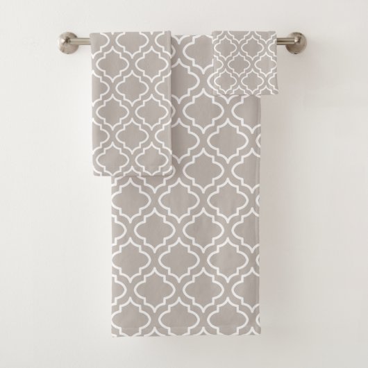 Warm Grey Pattern Bath Towells Set Gift Bad Handdoek (Insitu)