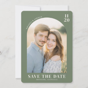 Warm Groen Hedendaags Foto Save The Date