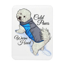 Warm Hart Sneeuw Bichon Foto Magneet