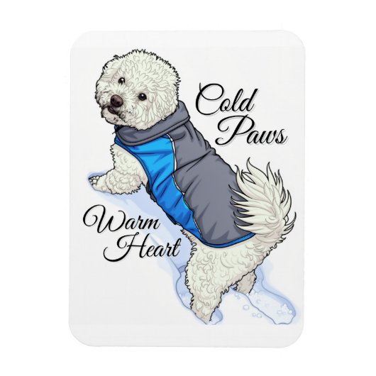 Warm Heart Snow Bichon Photo Magnet (Vertical)