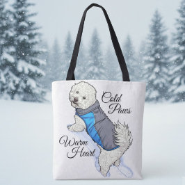 Warm Heart Snow Bichon Tote Draagtas