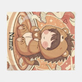 Warm Hedgehog Brew Cozy Fleece Blanket Deken (Voorkant (Horizontaal))