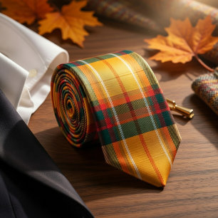 Warm Herfst Oogst Tartan Schotse Ruit Patroon Stropdas