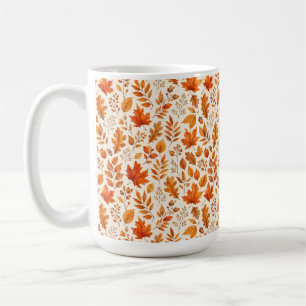 Warm herfstbladeren naadloos patroon koffiemok