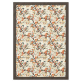 Warm herfsttafelkleed met vogels en rustieke bloem tafelkleed (Voorkant)