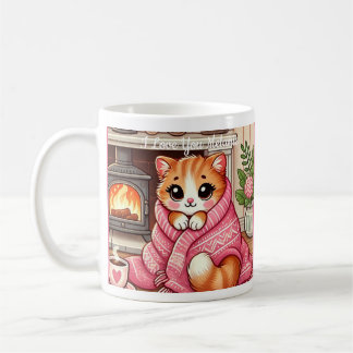 Warm Kat in een deken koffie Mok
