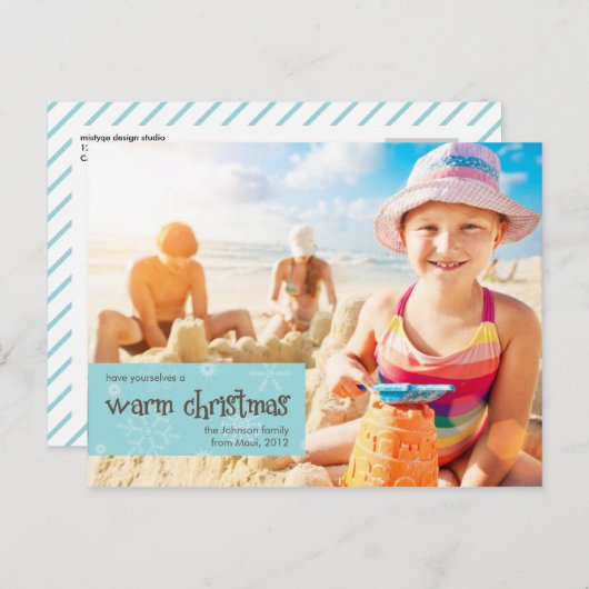 Warm kerstfotofeestdag Briefkaart (Voorkant / Achterkant)