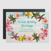 Warm-kerstPlumeria Wreath Magnetic Kaart (Voorkant / Achterkant)