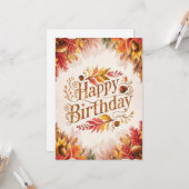 Warm Klein Bos Herfst Valentijn Verjaardag Kaart (Voorkant / Achterkant in situ)