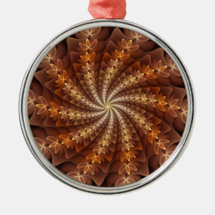 Warm kleuren, modern Abstract fractaal kunstpatroo Metalen Ornament