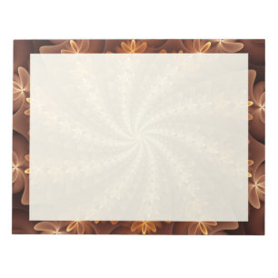 Warm kleuren, modern Abstract fractaal kunstpatroo Notitieblok