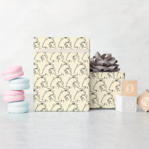 Warm Knuffelende Beer Lijn Kunst Design Cadeaupapier