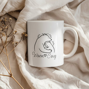 Warm Knuffelende Beer Lijn Kunst Design Koffiemok